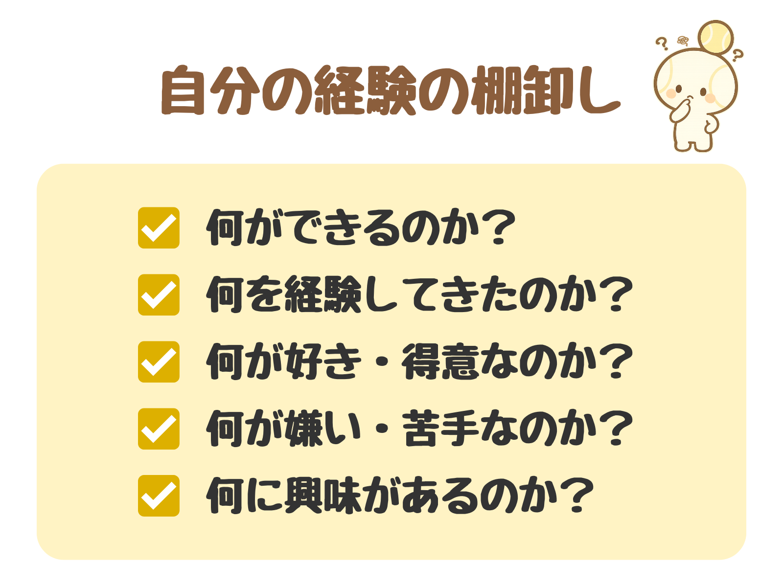 自分の経験の棚卸しチェック項目の図解